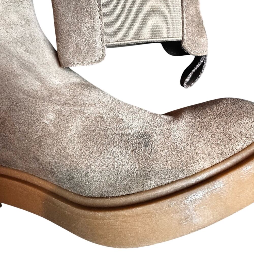 Dolce Vita Gage Crepe Suede Chunky Block Heel Ankle Boot Size 9 M y2K Western - Picture 10 of 16